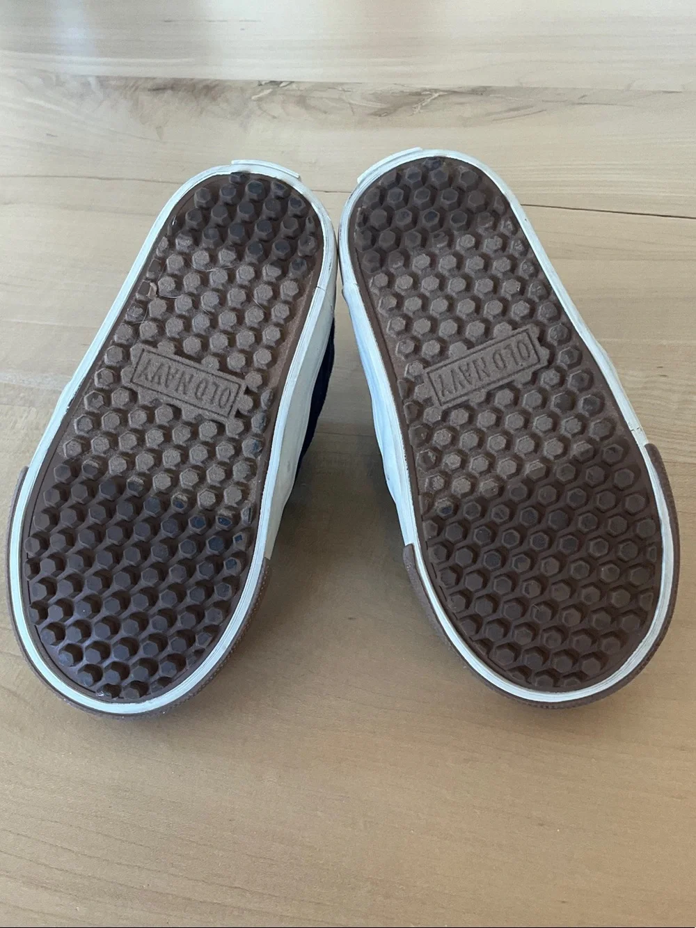 Old Navy Navy and Brown Kids Velcro High-Top Sneakers